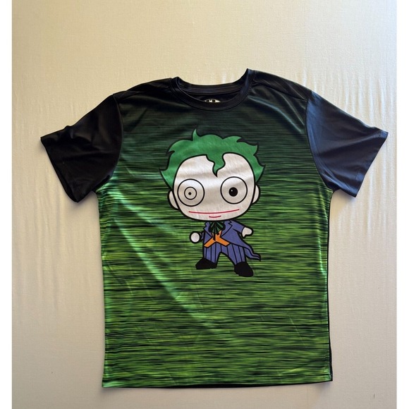 The Joker Mens Sz XL Green Short‎ Sleeve Graphic T-Shirt Polyester Top Batman - Picture 1 of 5
